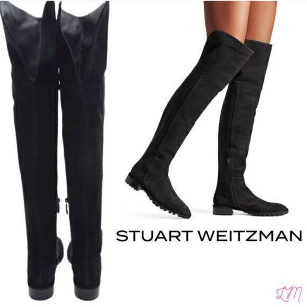 Stuart Weitzman NWOB Amber Suede Over The Knee‎ Boots Size 8.5  Black